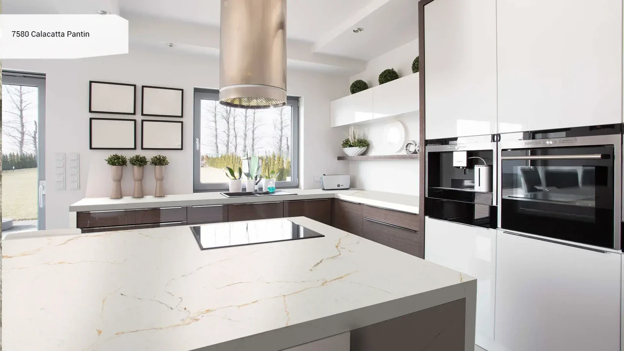 Avant Quartz 7580 Calacatta Pantin в интерьере