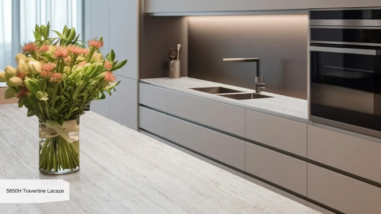 Avant Quartz 5850H Travertine Lacaze в інтер'єрі