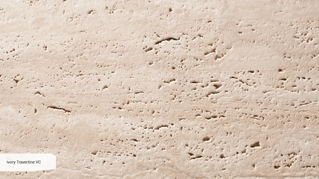 Scalla Naturale Ivory Travertine VC незаповнений антік на сітці в інтер'єрі