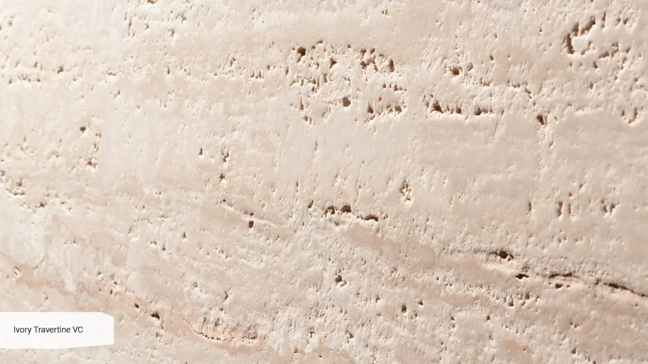 Scalla Naturale Ivory Travertine VC незаповнений антік на сітці в інтер'єрі