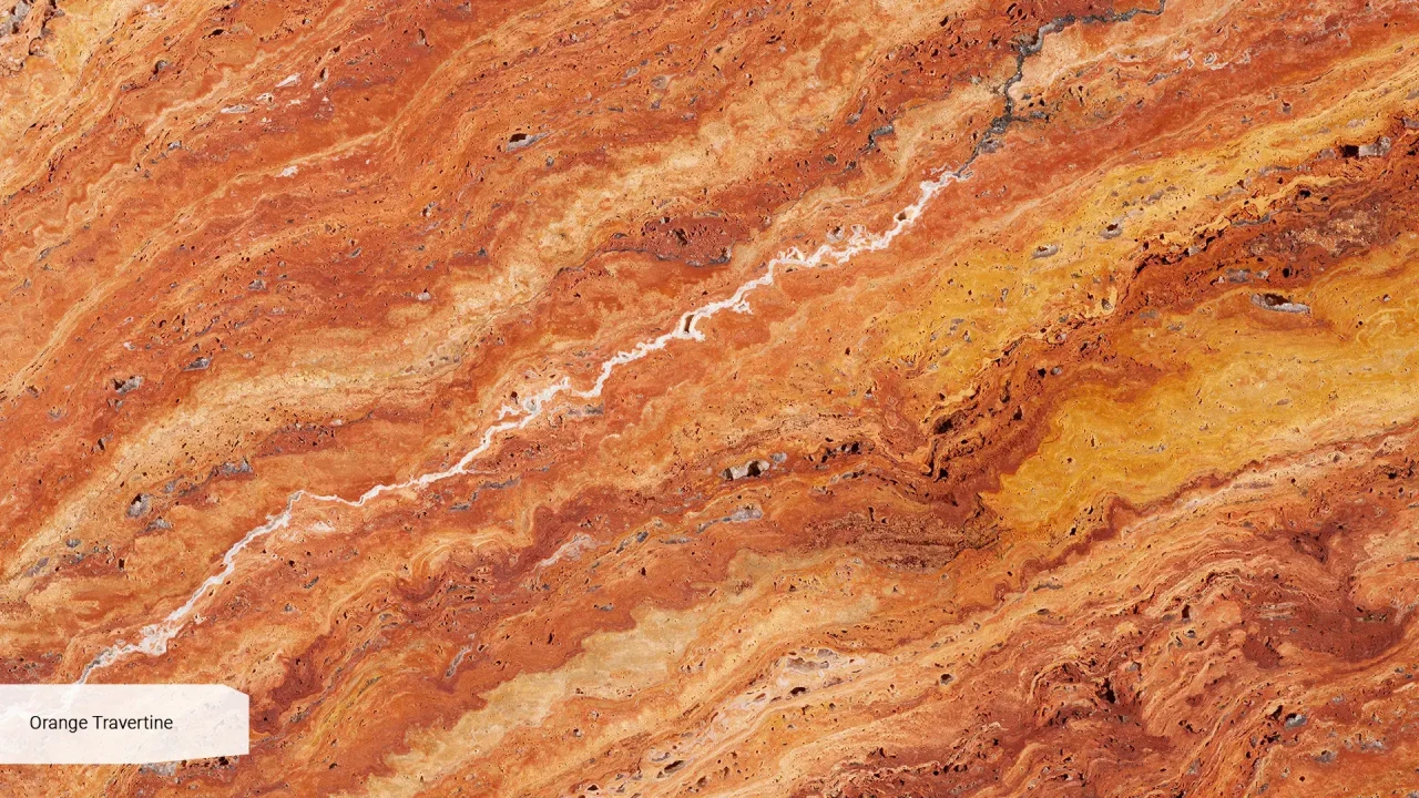 Scalla Naturale Orange Travertine незаполненный шлифованный в интерьере