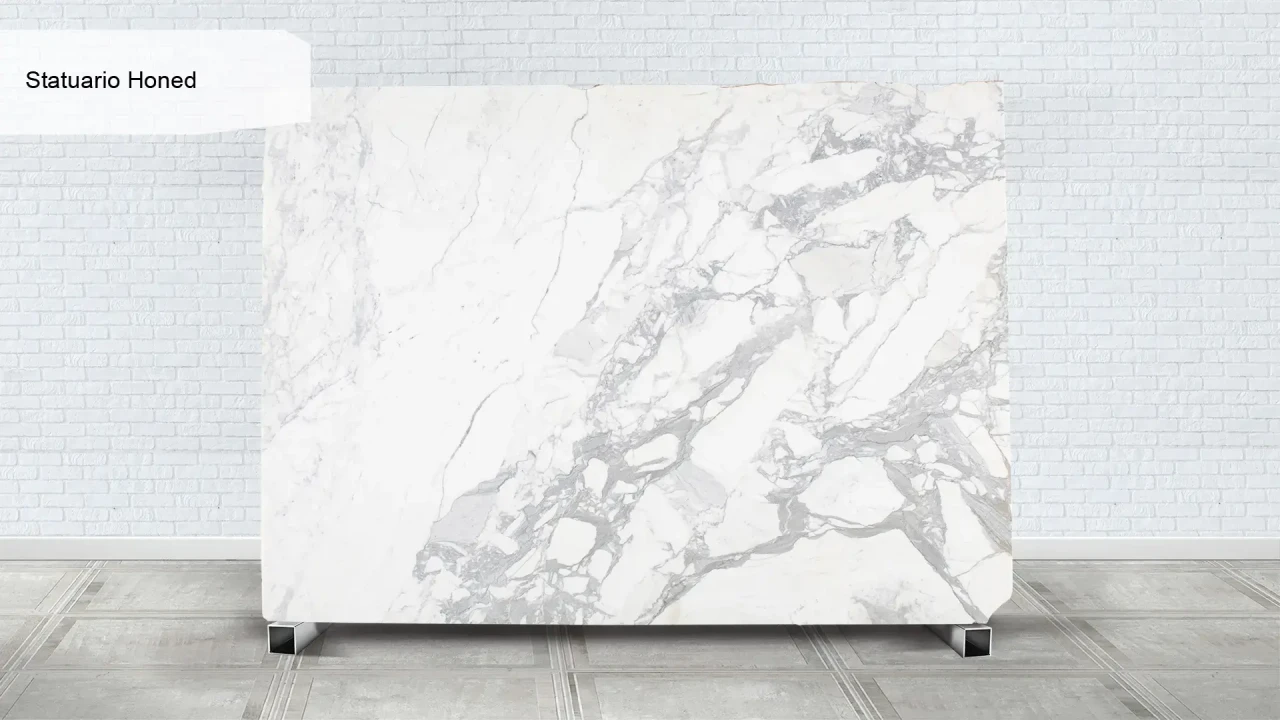 Scalla Naturale Statuario Honed в интерьере