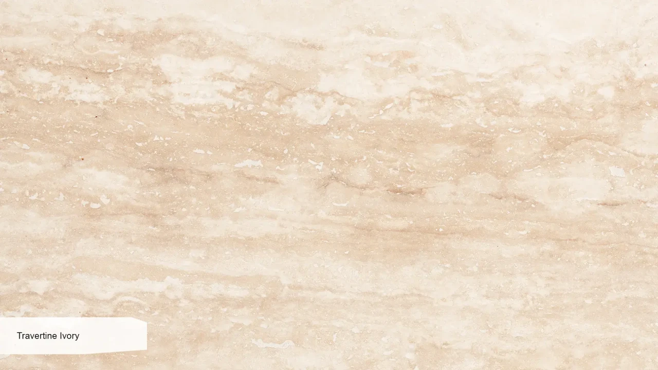 Scalla Naturale Travertine Ivory VC заповнений шліфований на сітці в інтер'єрі