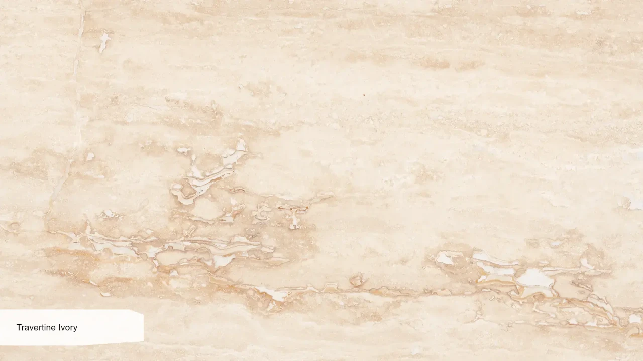 Scalla Naturale Travertine Ivory VC заповнений шліфований на сітці в інтер'єрі